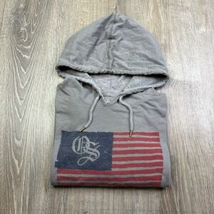 Old Sandwich Golf Club Gear Pullover Hoodie USA Flag Grey Mens XL Lightweight
